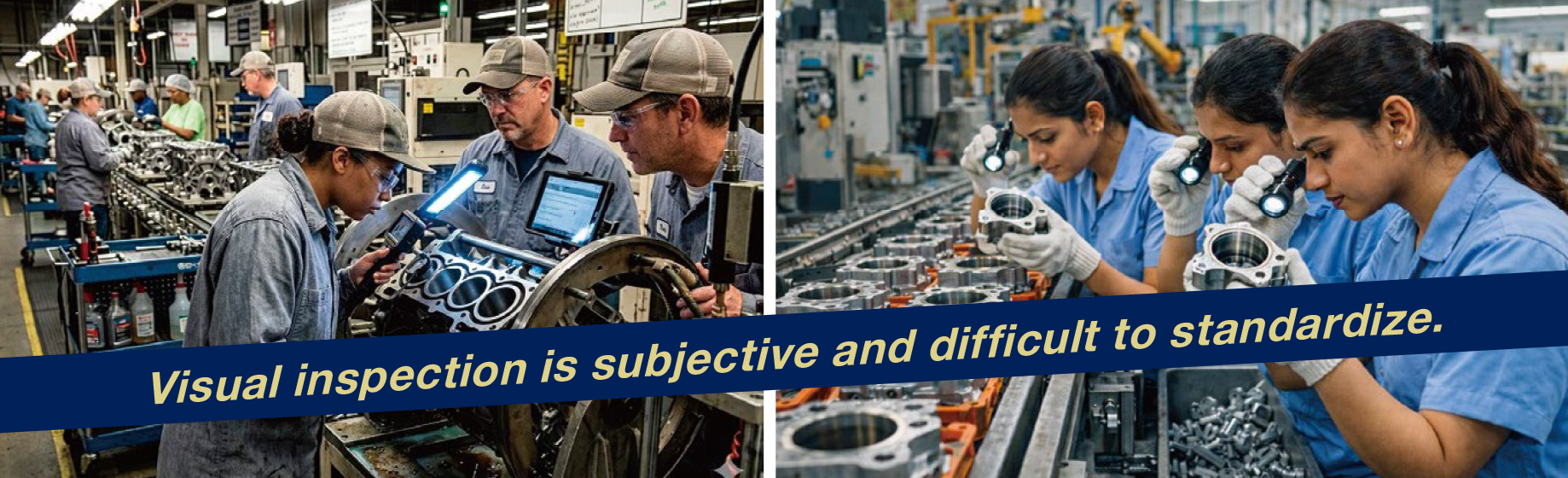 Visual inspection is subjective and difficult to standardize