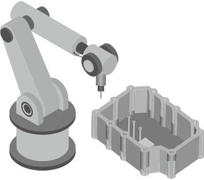 Threaded hole inspection in housings, multi-axis robot compatible